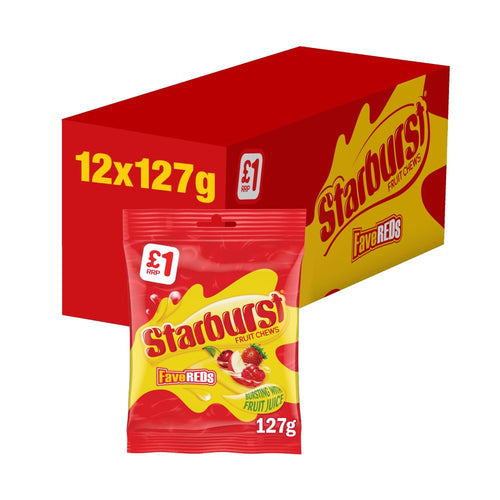 Starburst Fave Reds Vegan Chewy Sweets Fruit Flavoured Treat Bag £1 PMP 127g