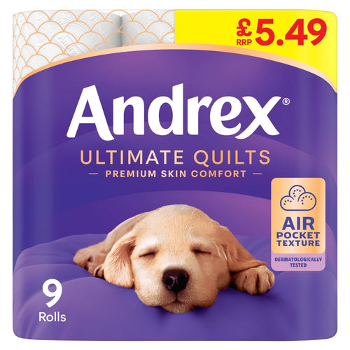 Andrex Ultimate Quilts Toilet Tissue 9 × 4 × 1 Roll £5.49 PMP