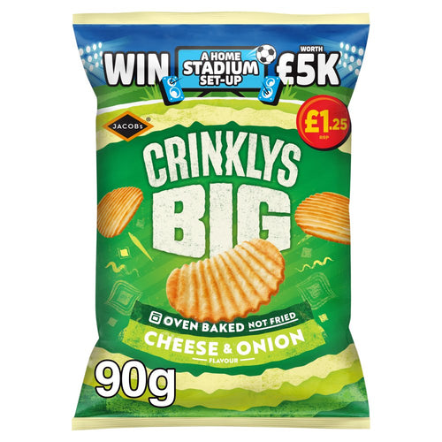Jacob's Crinklys Big Cheese & Onion Flavour 90g 90g × 15 × 1