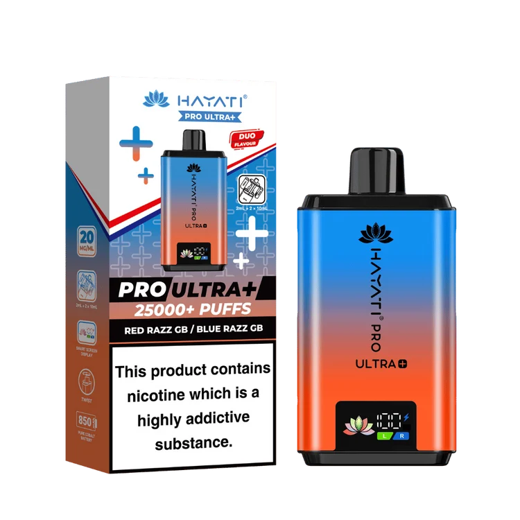Hayati Pro Ultra+ 25000 Puffs Red razz gb / blue razz gb