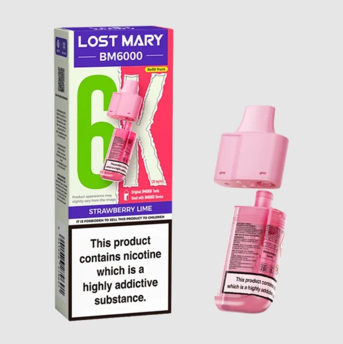 Lost marry refillable pod 6000 strawberry lime