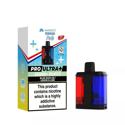 Hayati Pro Ultra Plus 25K Blue Razz GB / Lemon & Lime Refill Pods