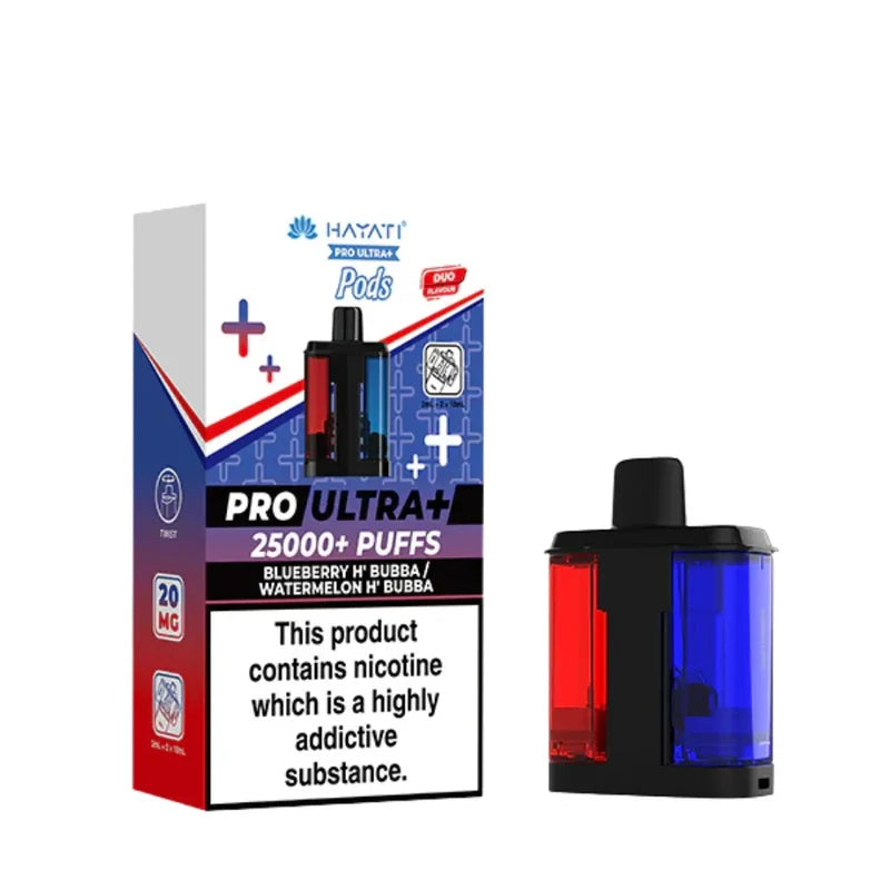 Hayati Pro Ultra Plus 25K Blueberry H'bubba Watermelon H'bubba Refill Pods