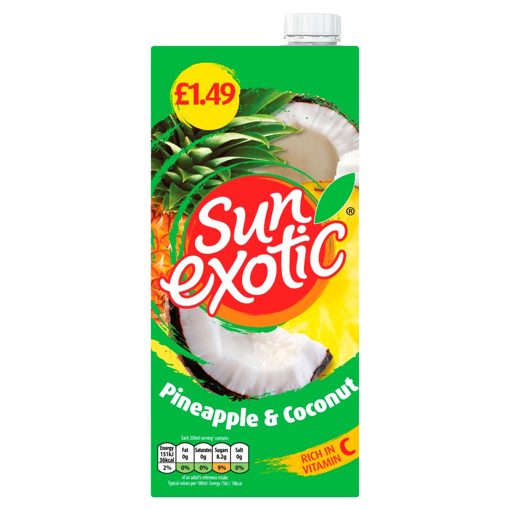 Sun Exotic Drink Bottle 1L PM £1.49 1Ltr × 12 × 1