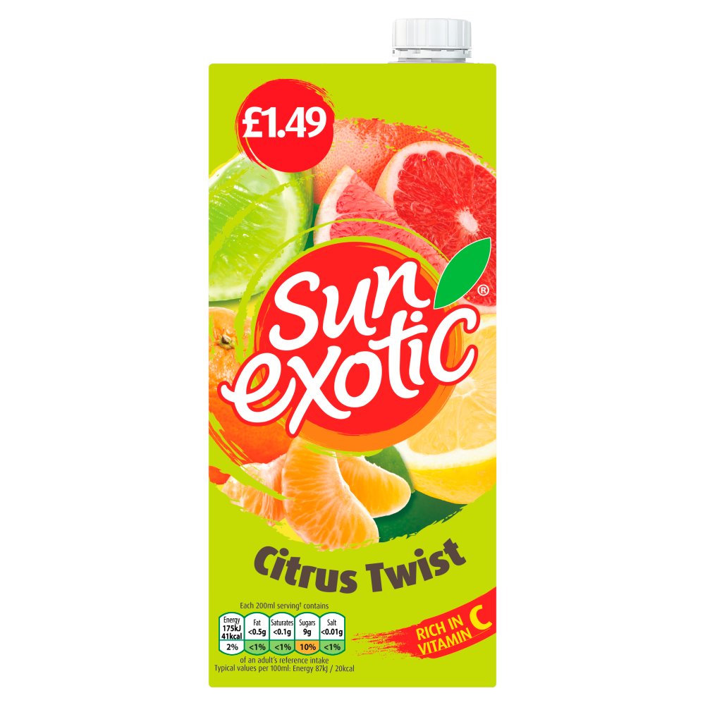 Sun Exotic Drink Bottle 1L PM £1.49 1Ltr × 12 × 1