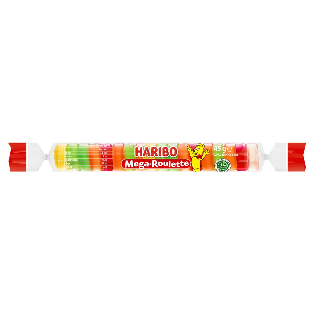 HARIBO Mega-Roulette Jelly Fruit Sweets Fun Size Pack 45g × 40 × 1