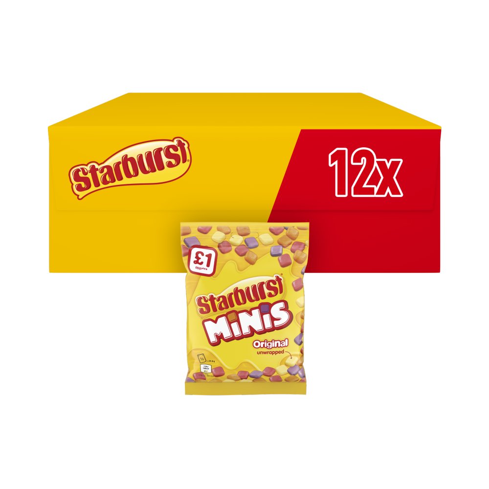 Starburst Minis Vegan Chews Sweets Pouch Bag £1 PMP 125g