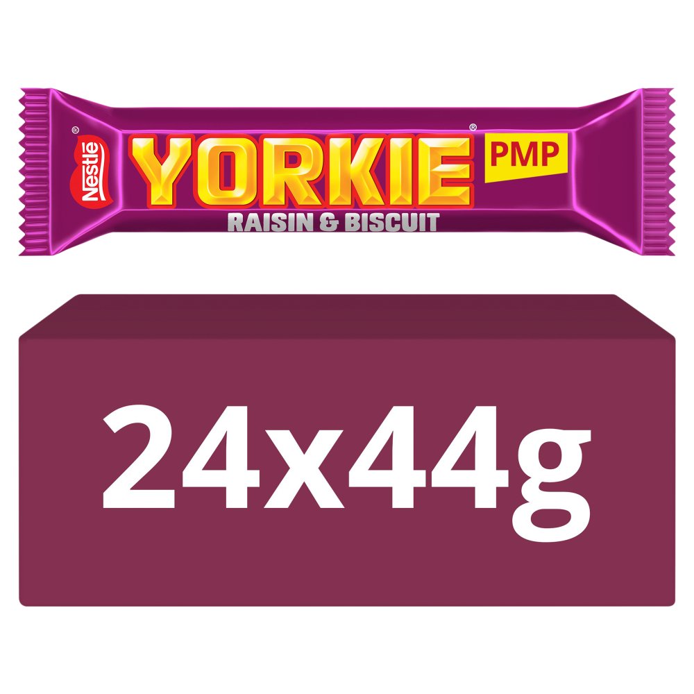 Yorkie Raisin & Biscuit Chocolate Bar 44g PMP 89p 24 × 1