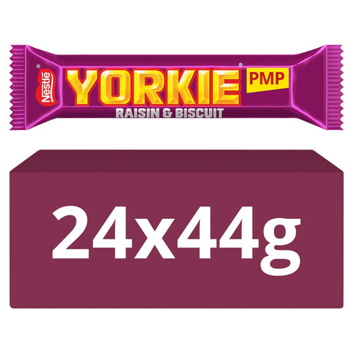 Yorkie Raisin & Biscuit Chocolate Bar 44g PMP 89p 24 × 1