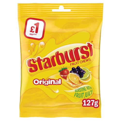 Starburst Vegan Chewy Sweets Fruit Flavoured Pouch Bag £1 PMP 127g