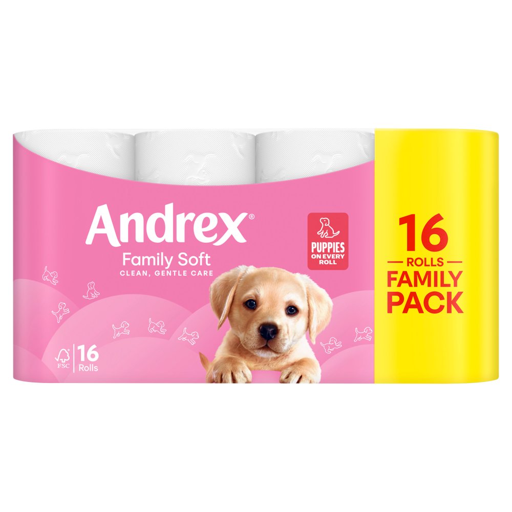 Andrex Family Soft Toilet Tissue 16 × 1 Rolls