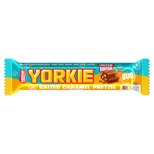 Yorkie Salted Caramel Pretzel Milk Chocolate DUO Bar 66g × 24 × 1