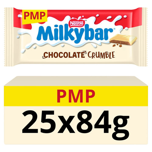 Milkybar Chocolate Crumble White Chocolate Bar 84g × 25 × 1 PMP £1.65