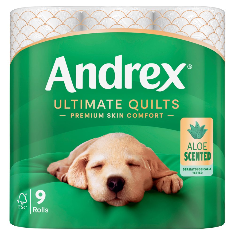 Andrex Ultimate Quilts Aloe Scented Toilet Roll x9 × 4 × 1 Rolls