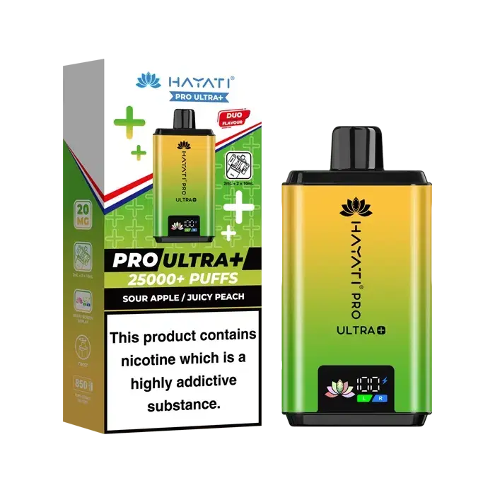 Hayati Pro Ultra+ 25000 Puffs sour apple / juicy peach