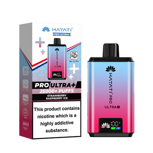 Hayati Pro Ultra+ 25000 Puffs Strawberry Raspberry Ice