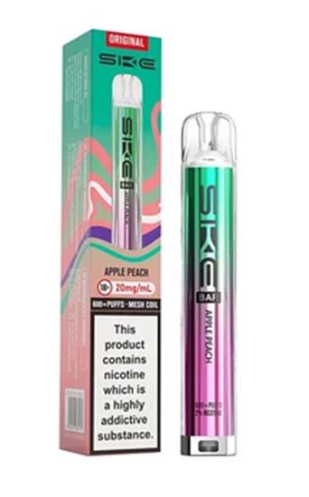 ske bar 600 rechargeable prefilled pod kit Apple Peach