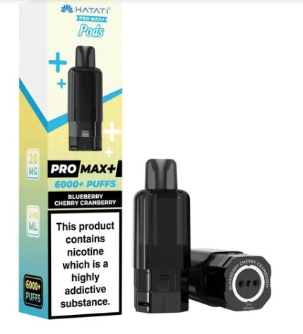Hayati Pro Max+ Pods 6000+ Puffs Blueberry Cherry Cranberry
