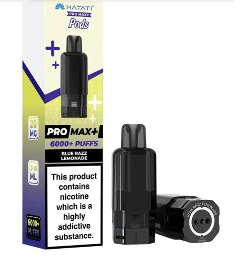 Hayati Pro Max+ Pods 6000+ Puffs Blue razz lemonade