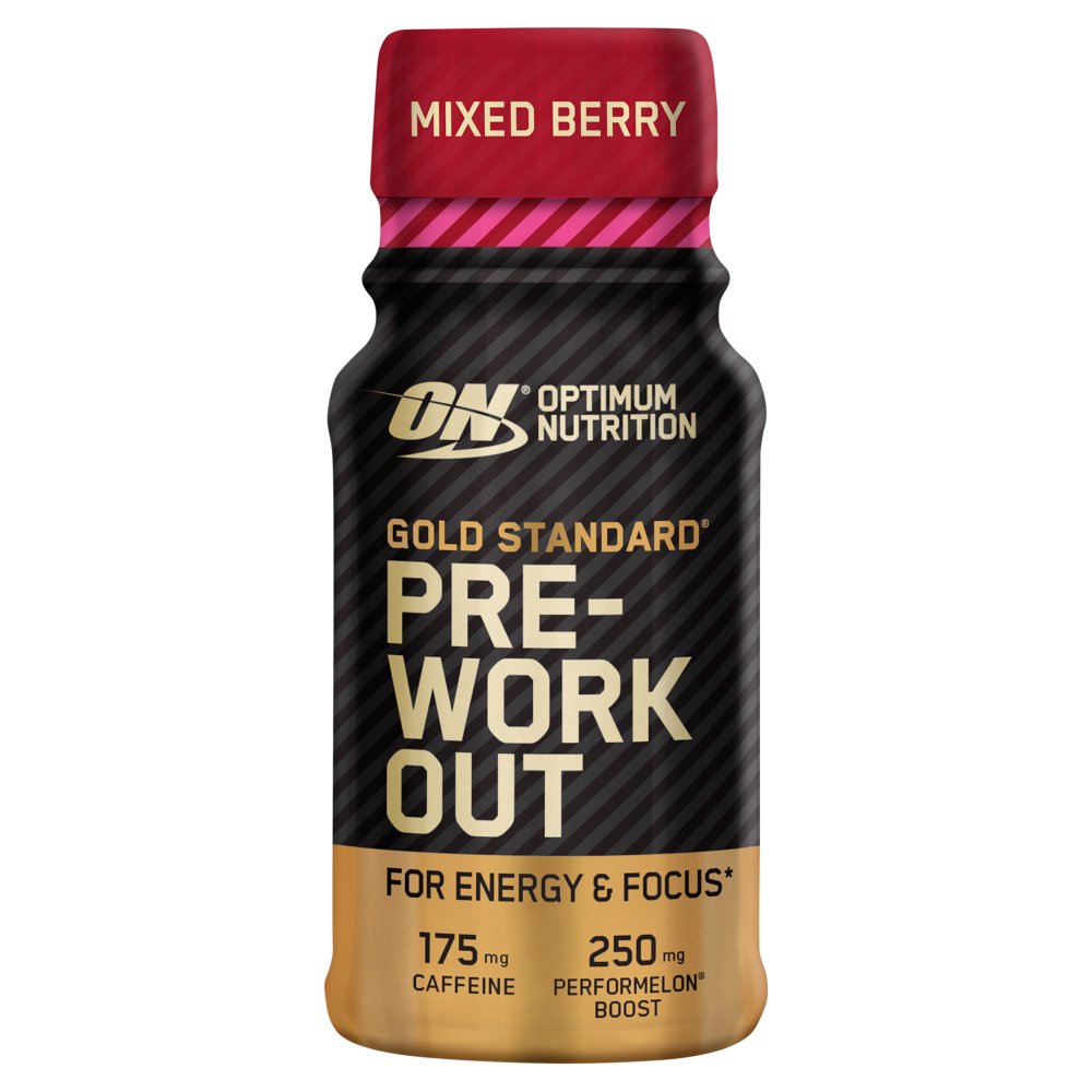 Optimum Nutrition Gold Standard Pre-Workout Energy Shot, Three  Flavours, single serve, 60ml 60ml × 12 × 1