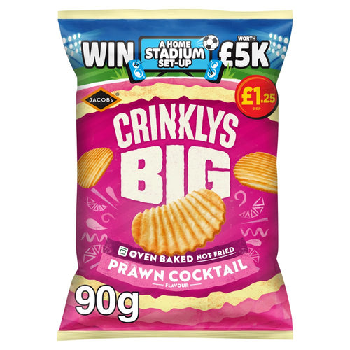 Jacob's Crinklys Big Prawn Cocktail Flavour 90g 90g × 15 × 1