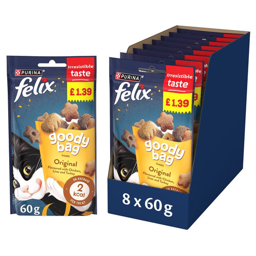 FELIX Goody Bag Original Mix Cat Treats 60g PMP 60g × 8 × 1  £5.59