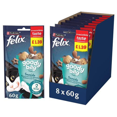 FELIX Goody Bag Seaside Mix Cat Treats 60g PMP 960g × 8 × 1