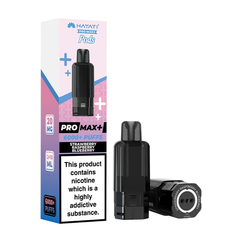 Hayati Pro Max+ Pods 6000+ Puffs Strawberry Raspberry blueberry