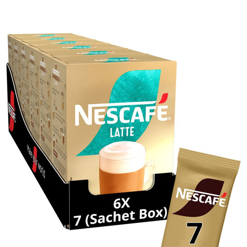 Nescafe Latte Instant Coffee 7 x 18g Sachets PMP C126g × 6 × 1