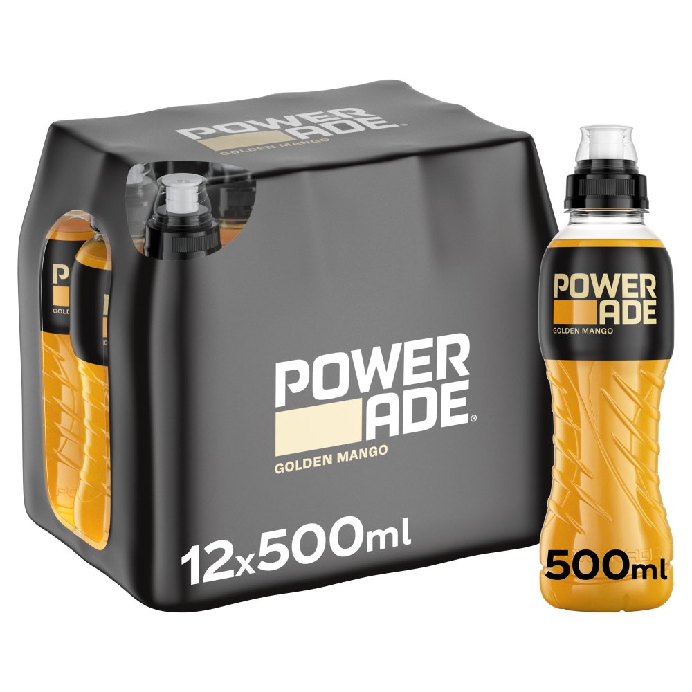 Powerade Three Flavours Sports Drink 12 x 500ml Bottles 500ml × 12 × 1