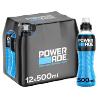 Powerade Three Flavours Sports Drink 12 x 500ml Bottles 500ml × 12 × 1