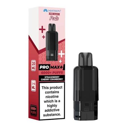 Hayati Pro Max+ Pods 6000+ Puffs Strawberry Cherry Cranberry